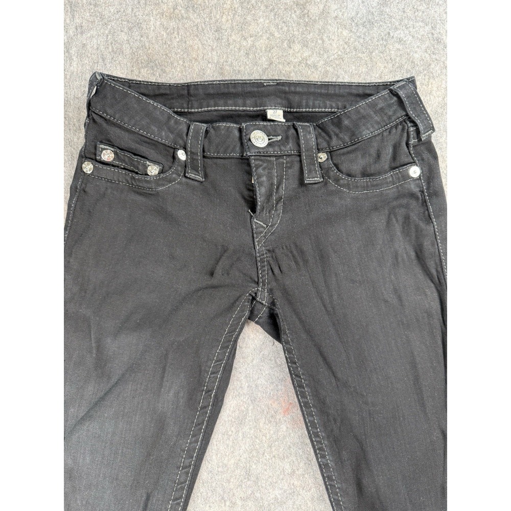 True Religion Black Mid Rise Stretch Denim Skinny Jeans Women's Size 27 - Picture 2 of 8